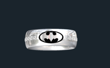 Diamond Batman Wedding Ring