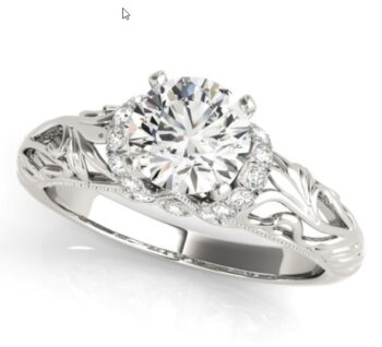 Art Deco Halo Engagement Ring