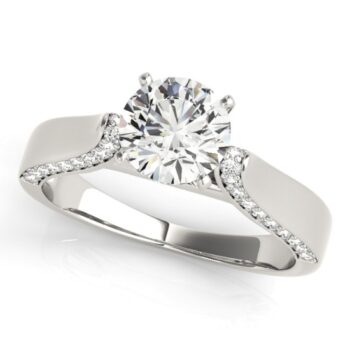 Accented Cathedral Engagement Ring