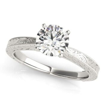 Engraved Solitaire Engagement Ring Engraved Solitaire Engagement Ring
