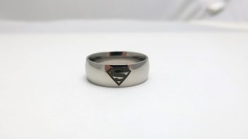 Superhero Theme Fantasy Superman Inspired Halo Wedding Ring Womens Solid 925 Silver 