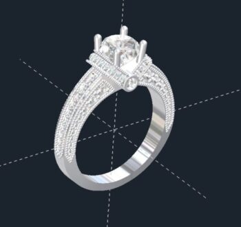 V Halo Engagement Ring