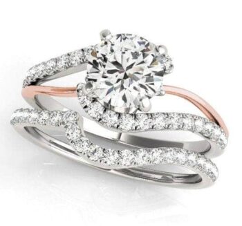 2 Tone Split Shank Engagement Ring