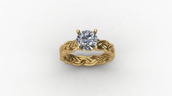 Woven Rope Solitaire Engagement Ring