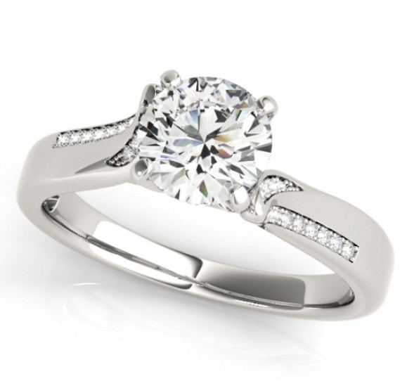 Asymmetrical Diamond Engagement Ring