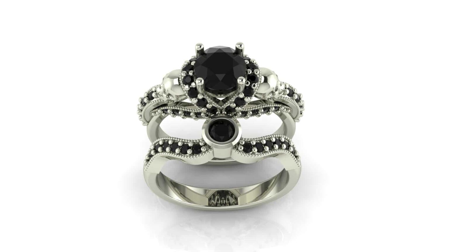 Gothic Skull Engagement Ring Custom Skull Rings