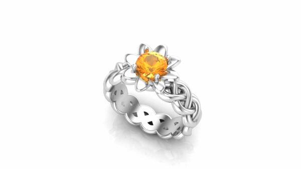 floral solitaire engagement ring