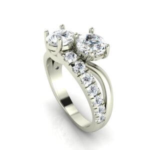 Custom 2 Stone Engagement Ring