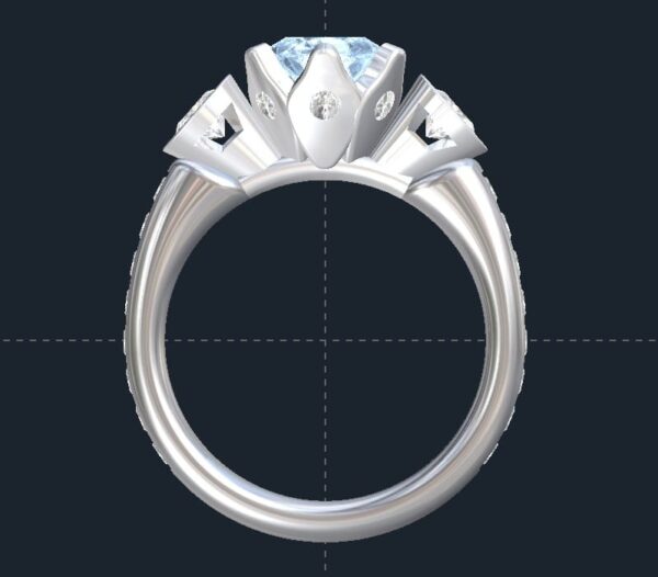 3 stone tulip engagement ring