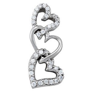 Triple Diamond Heart Necklace