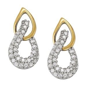 2 Tone Diamond Earrings