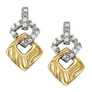 Custom 2 Tone Diamond Earrings