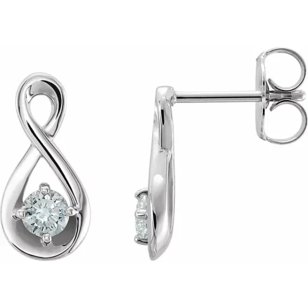 Infinity Diamond Solitaire Earrings