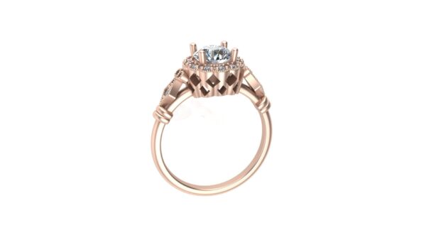 Vintage Milgrain Halo Engagement Ring