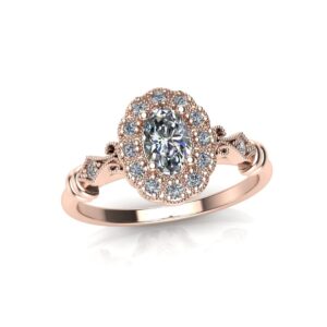 Oval Vintage Halo Ring