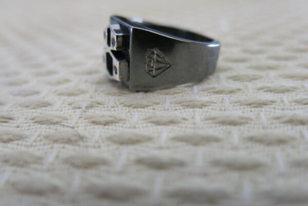 2 Tone Silver Signet Ring