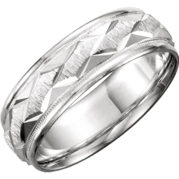 Patterned Men's Wedding Ring