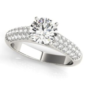 Cathedral Pave Solitaire Engagement Ring