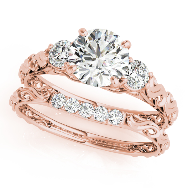 Custom 3 stone Art Deco Engagement Ring