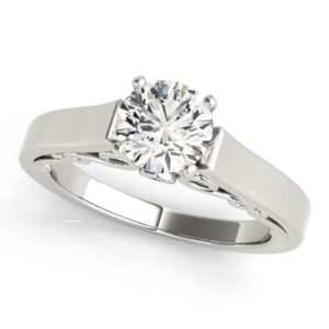 Scrolled Cathedral Solitaire Ring