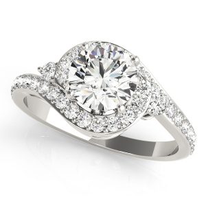Split Shank Halo Engagement Ring