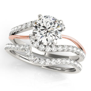 2 Tone Split Shank Engagement Ring