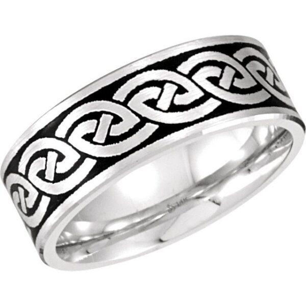 Enameled Celtic Wedding Ring