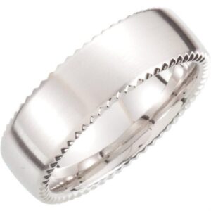 Scalloped Mens Wedding Ring