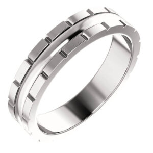 Grooved Men's Wedding Ring