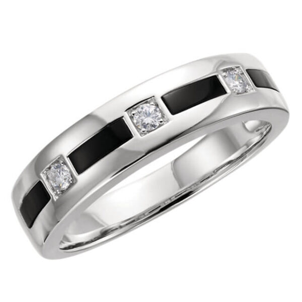 Onyx and Diamond Wedding Ring