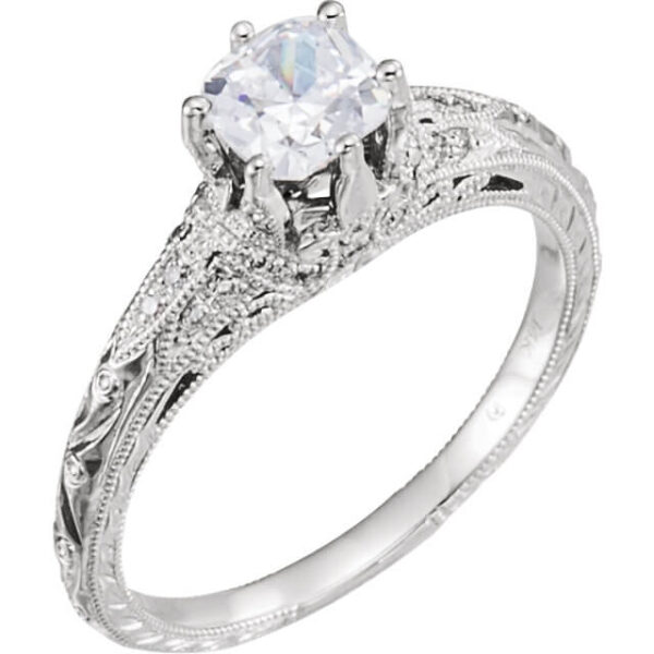 6 Prong Art Deco Engagement Ring