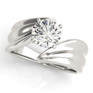 Sculptural Bypass Solitaire Ring