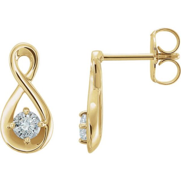 Infinity Diamond Solitaire Earrings