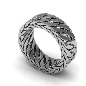 Herringbone Mens Wedding Ring