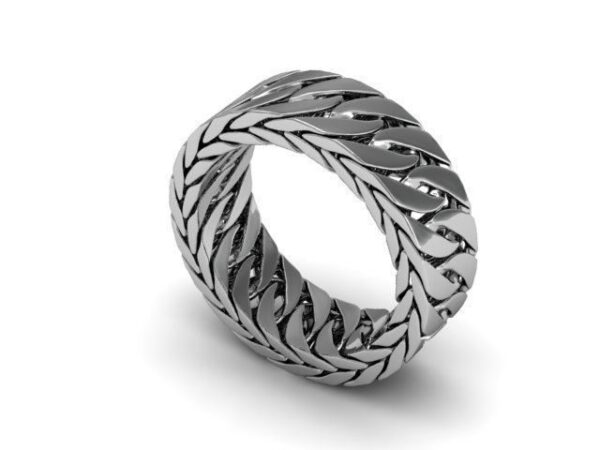 Herringbone Mens Wedding Ring