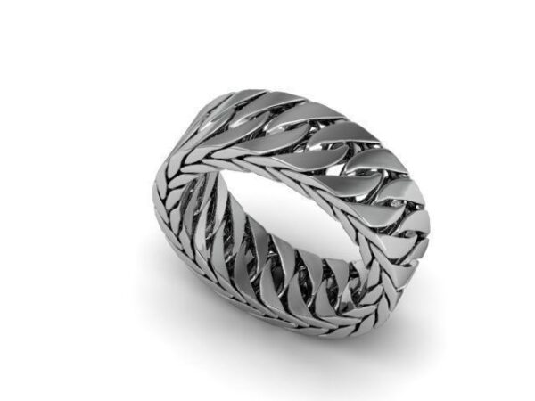 Herringbone Mens Wedding Ring