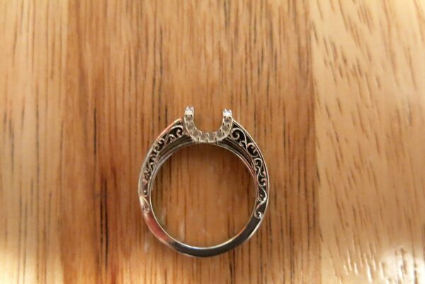 Hand Engraved Vintage Engagement Ring