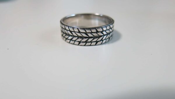 custom tire tread wedding ring