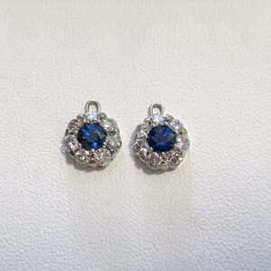 Sapphire & Diamond Halo Earrings