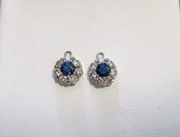 Sapphire & Diamond Halo Earrings