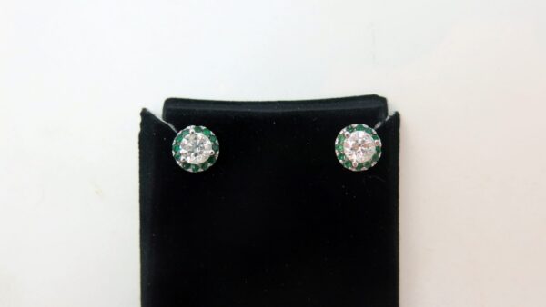 diamond and gemstone halo earrings