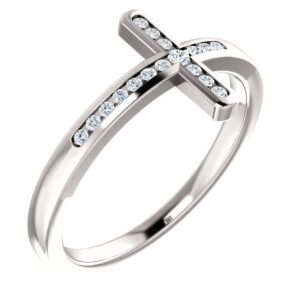 Accented Sideways Cross Ring