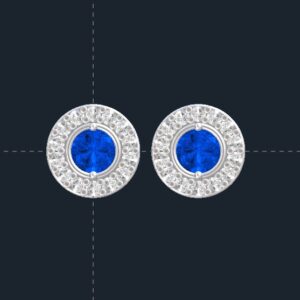 diamond and gemstone halo earrings