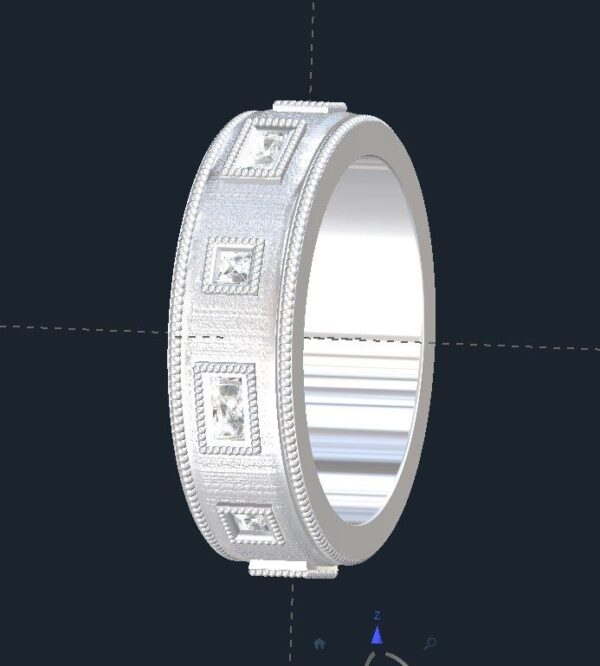 Milgrained Men's Diamond Wedding Ring