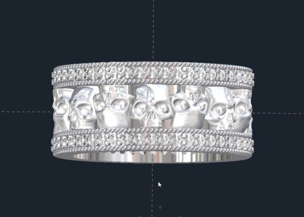 Diamond Skull Wedding Rings