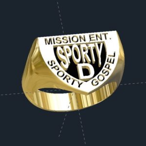 Sporty D Signet Ring