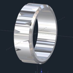 Beveled Grooved Men's Wedding Ring