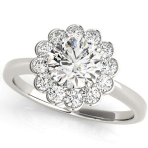 Floral Halo Engagement Ring