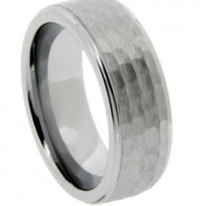 Hammered Tungsten Wedding Ring