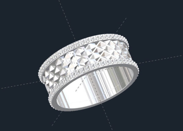 Tessellated Mens Wedding Ring